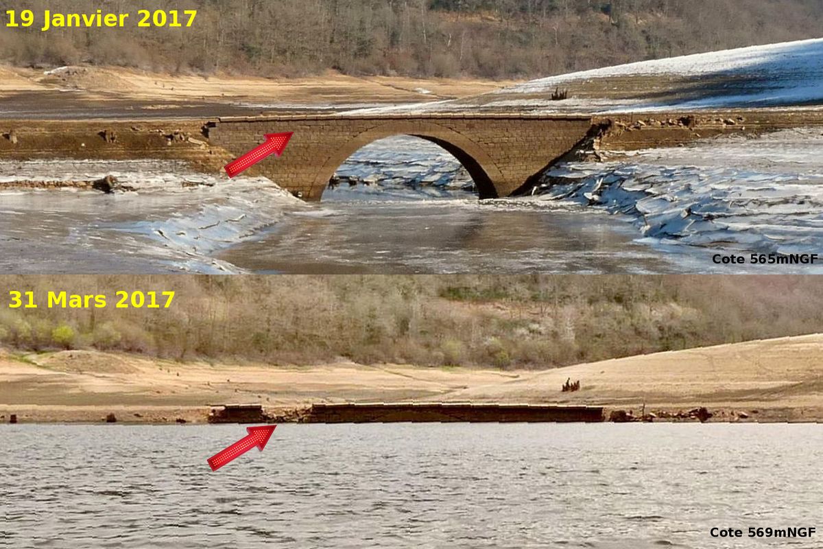 Le pont de l'Oustrac devant le Camping La Romiguière